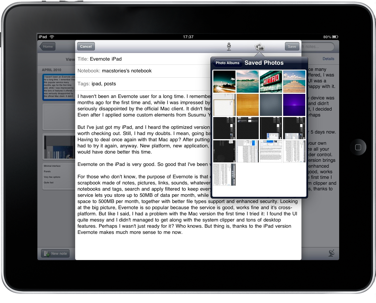 Working With Evernote for iPad MacStories